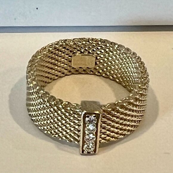 Tiffany and Co. Somerset ring, sterling silver with diamonds, size 4.5 - Picture 16 of 16